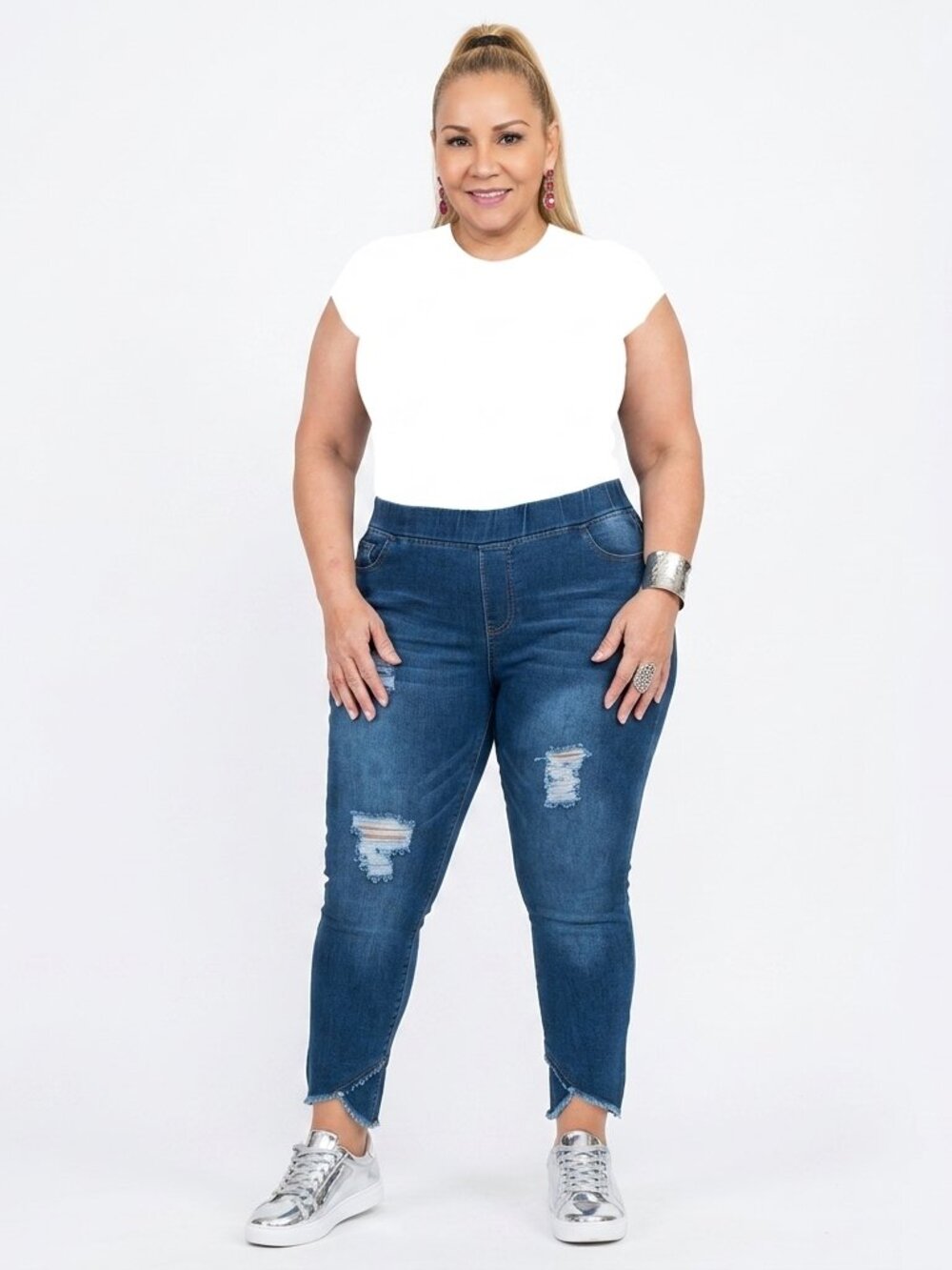 Mid Rise Denim Jeggings - Plus (1X-2X-3X)